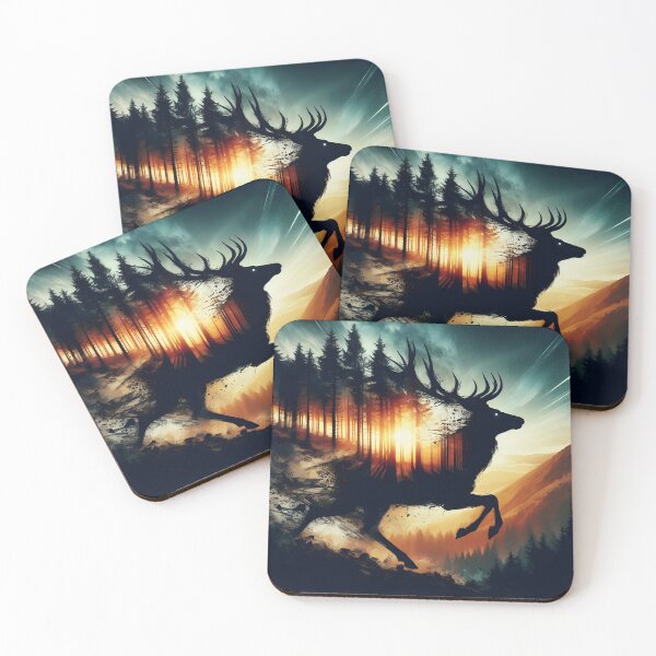 Item preview, Deer Against a Forest Sunset, Ai Generated Art  designed and sold by ACC .