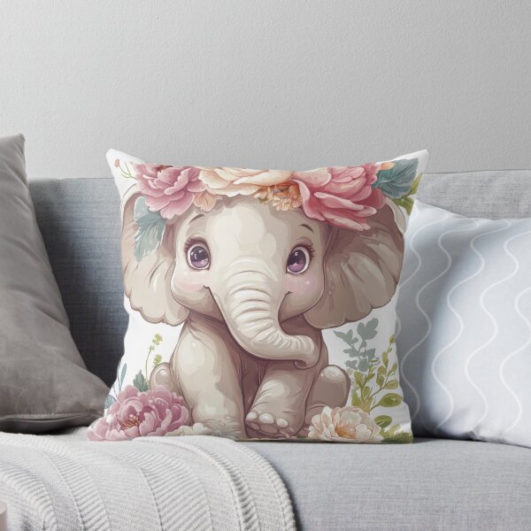 Item preview, Lindo un pequeño elefante con flores. designed and sold by MariaTsy.