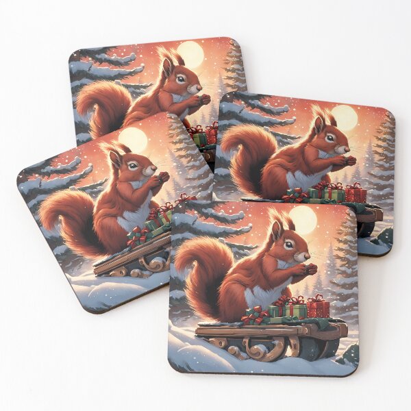 Item preview, Red Squirrels celebrating Christmas  designed and sold by Colin Bentham.