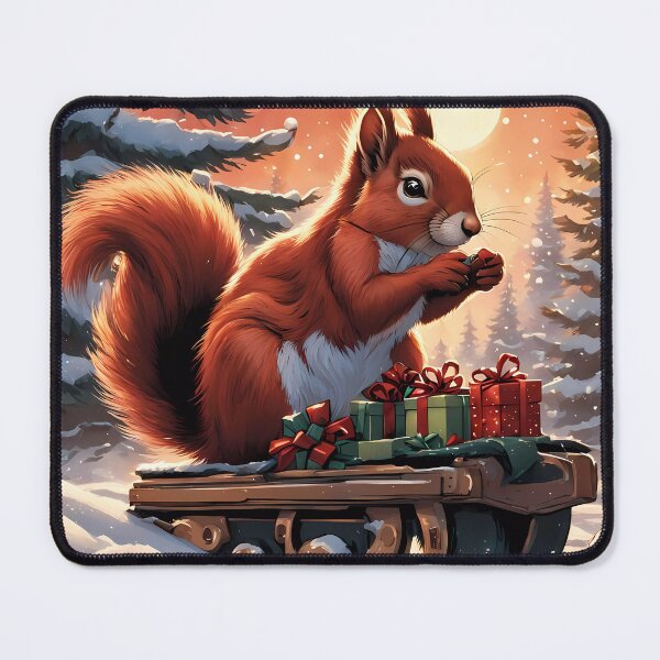 Item preview, Red Squirrels celebrating Christmas designed and sold by Colin Bentham.
