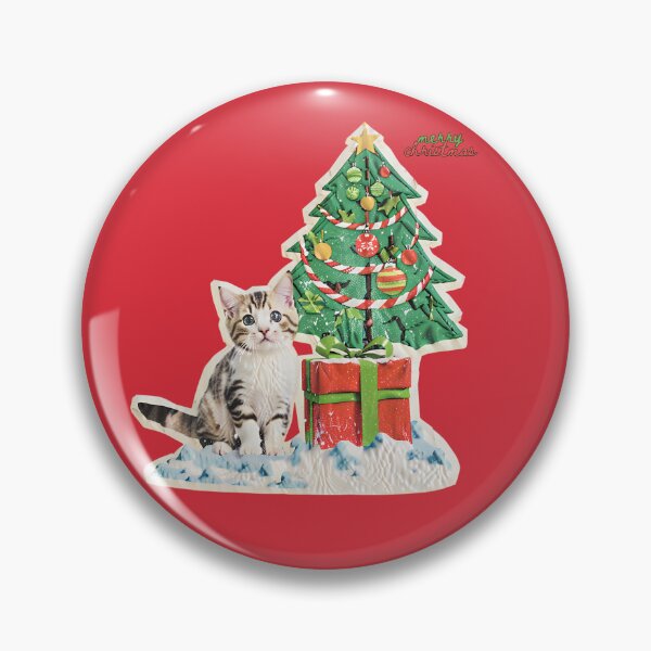 Item preview, Christmas cat under the Christmas tree designed and sold by Rainbow Paws Garden.