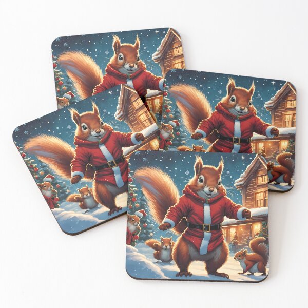 Item preview, Red Squirrels celebrating Christmas  designed and sold by Colin Bentham.