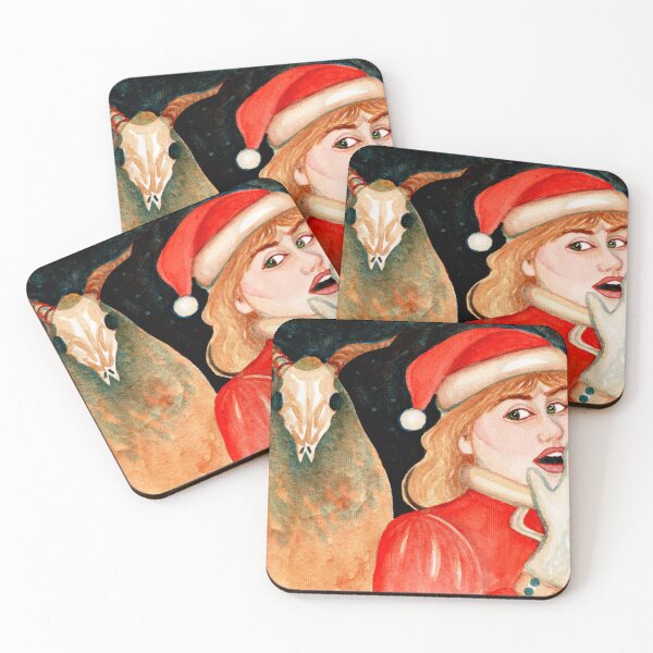 Item preview, Yule Goat and Christmas Elf designed and sold by Ivy Lily Art.