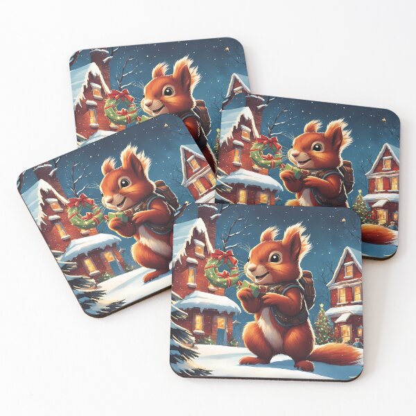 Item preview, Red Squirrels celebrating Christmas  designed and sold by Colin Bentham.