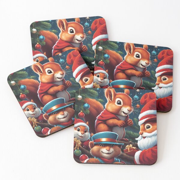 Item preview, Red Squirrels celebrating Christmas  designed and sold by Colin Bentham.
