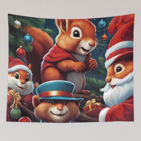 Item preview, Red Squirrels celebrating Christmas  designed and sold by Colin Bentham.