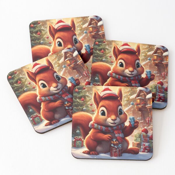 Item preview, Red Squirrels celebrating Christmas  designed and sold by Colin Bentham.