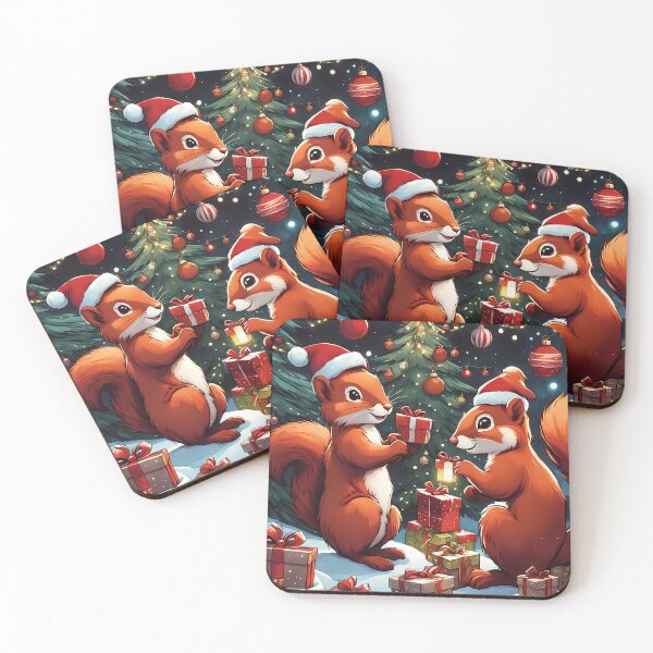 Item preview, Red Squirrels celebrating Christmas  designed and sold by Colin Bentham.