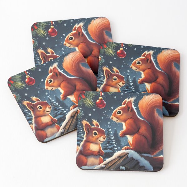 Item preview, Red Squirrels celebrating Christmas  designed and sold by Colin Bentham.