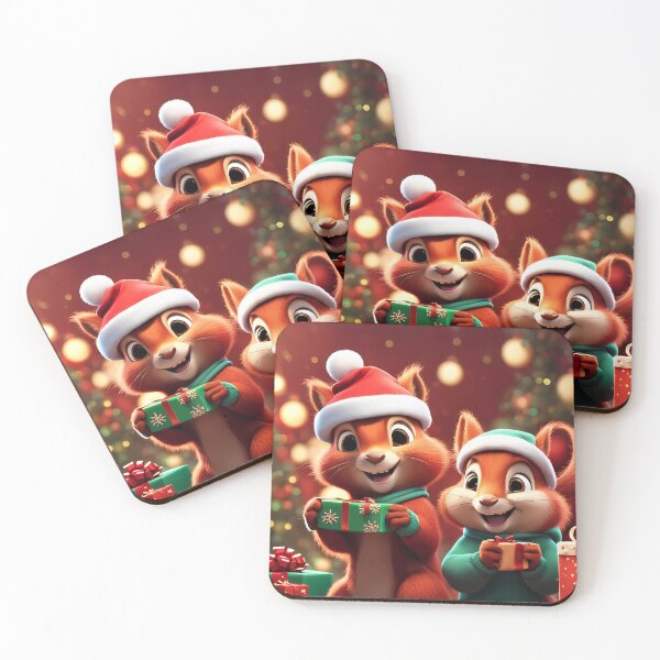 Item preview, Red Squirrels celebrating Christmas  designed and sold by Colin Bentham.