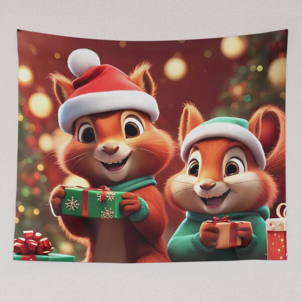 Item preview, Red Squirrels celebrating Christmas  designed and sold by Colin Bentham.