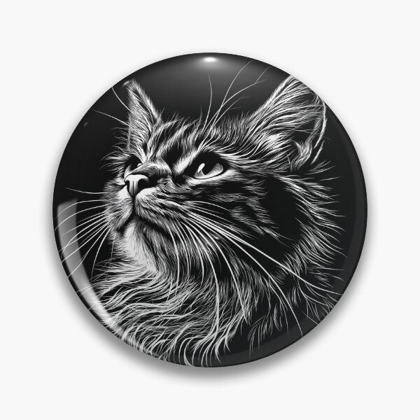 Item preview, A cat in a striking monochromatic style. designed and sold by HEMRO.