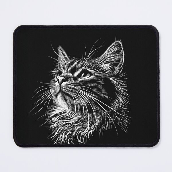 Item preview, A cat in a striking monochromatic style. designed and sold by HEMRO.