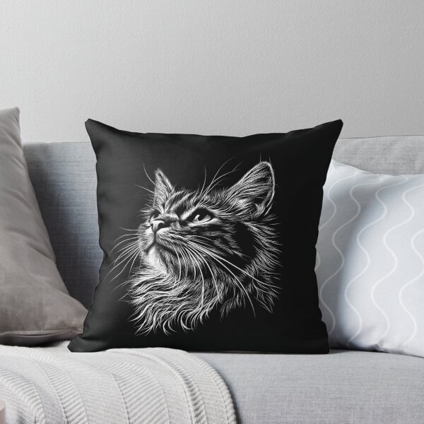 Item preview, A cat in a striking monochromatic style. designed and sold by HEMRO.