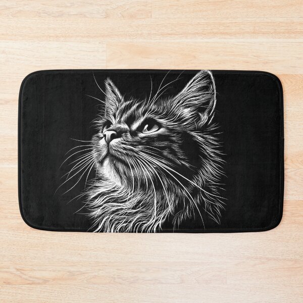 Item preview, A cat in a striking monochromatic style. designed and sold by HEMRO.