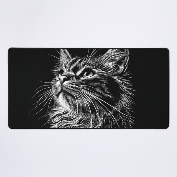 Item preview, A cat in a striking monochromatic style. designed and sold by HEMRO.