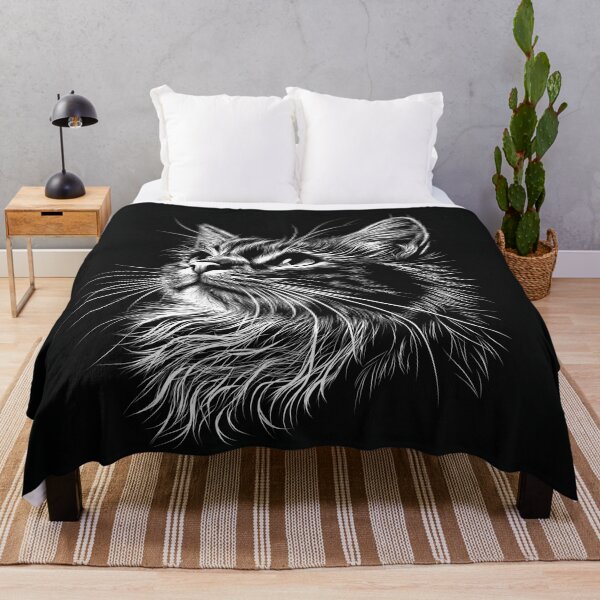 Item preview, A cat in a striking monochromatic style. designed and sold by HEMRO.