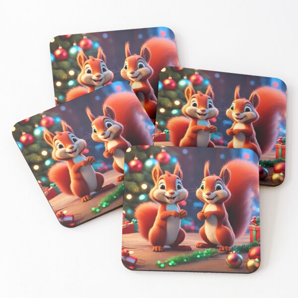 Item preview, Red Squirrels celebrating Christmas  designed and sold by Colin Bentham.