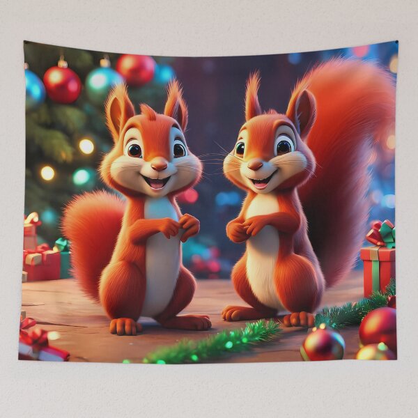 Item preview, Red Squirrels celebrating Christmas  designed and sold by Colin Bentham.