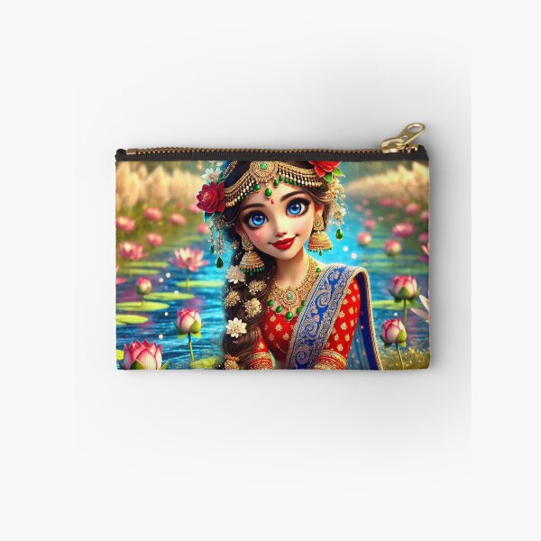 Item preview, Shrimati Radha Rani sitting on the banks of river Yamuna in Vrindavan designed and sold by VrindaArts.