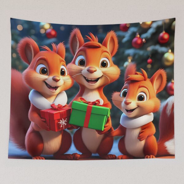 Item preview, Red Squirrels celebrating Christmas  designed and sold by Colin Bentham.