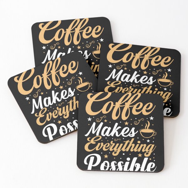 Item preview, "Coffee makes everything possible" Coffee lover T-shirt design, Typography T-shirt design designed and sold by MursalinDesigns.