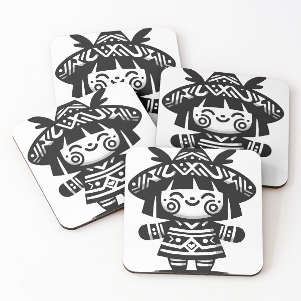 Item preview, Muñeca Huichol: A Captivating Monochrome Huichol-Inspired Doll Design designed and sold by Edgar Ramirez.