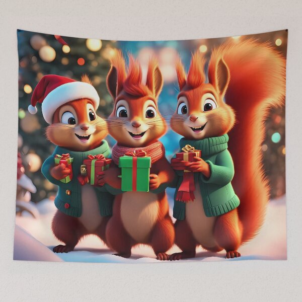 Item preview, Red Squirrels celebrating Christmas  designed and sold by Colin Bentham.