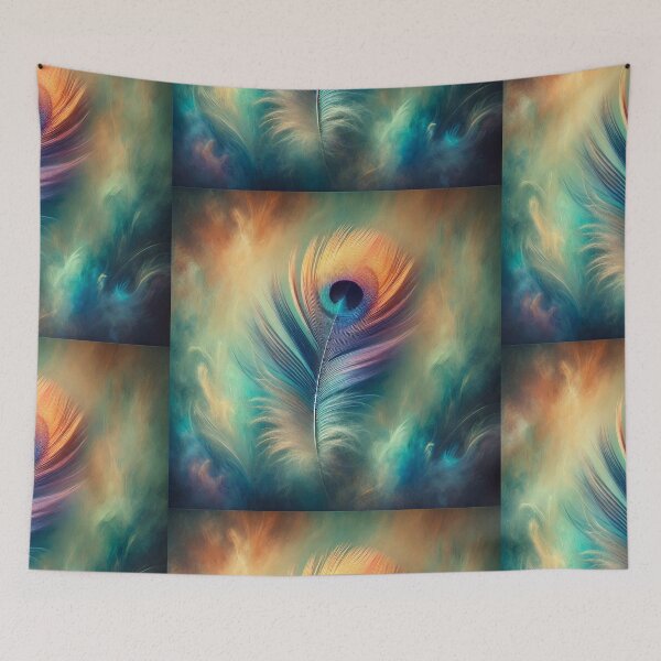 Item preview, Peacock Feather in a Swirl of Colors designed and sold by Sadia Jannat.