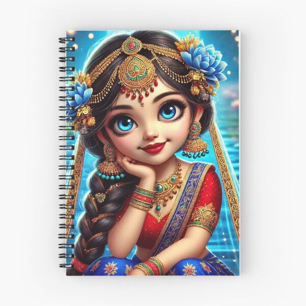Item preview, Shrimati Radha Rani sitting on the banks of river Yamuna in Vrindavan designed and sold by VrindaArts.