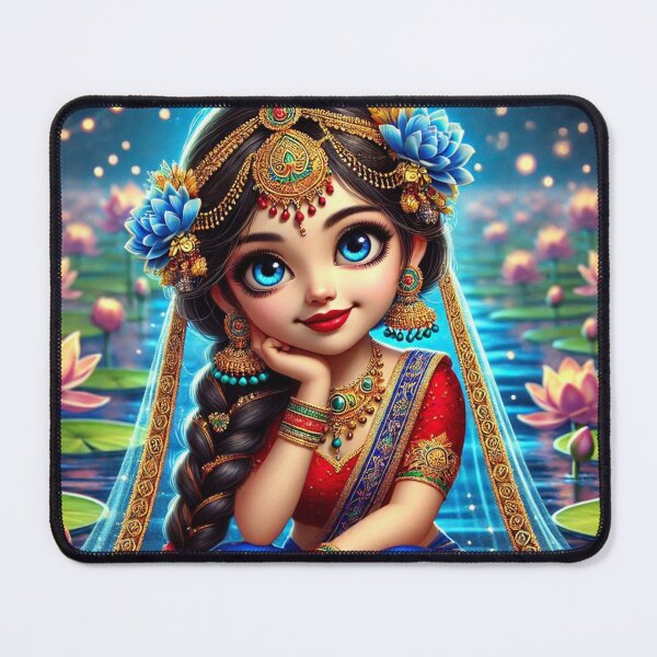 Item preview, Shrimati Radha Rani sitting on the banks of river Yamuna in Vrindavan designed and sold by VrindaArts.