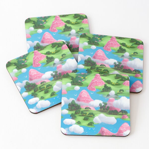 Item preview, Pink Cloudy Mountain Landscape Pattern designed and sold by bubblegoth.
