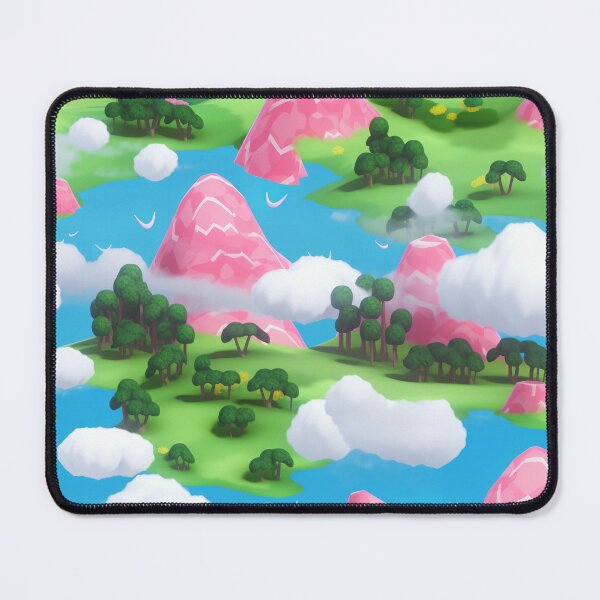 Item preview, Pink Cloudy Mountain Landscape Pattern designed and sold by bubblegoth.