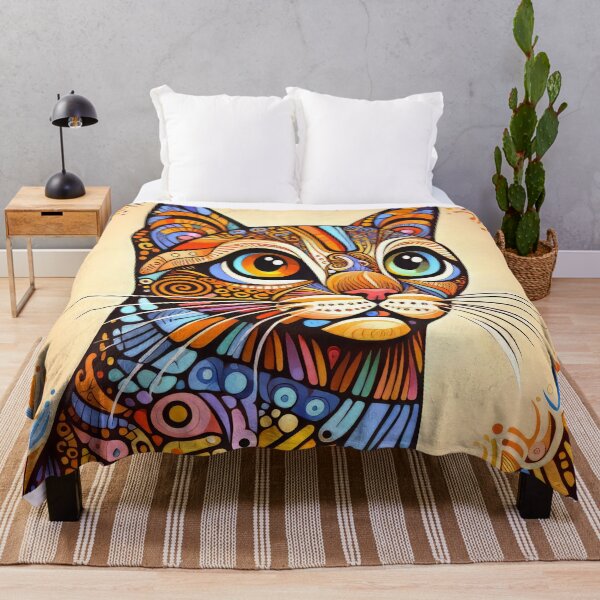 Item preview, Multicolor Cat Portrait Design with Egyptian Influence designed and sold by CattyCornerPOD.