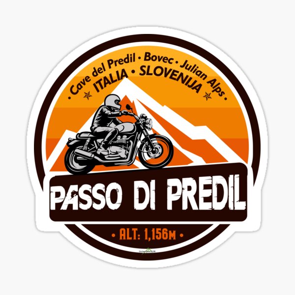 Artikel-Vorschau von Predil Pass Passo di Predil Italien Slowenien Motorrad Aufkleber T-Shirt 02, designt und verkauft von OuterShellUK.
