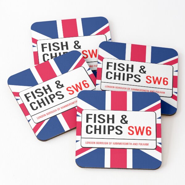Item preview, Classic London Fish & Chips Road Sign V1d designed and sold by RetrospectUK.