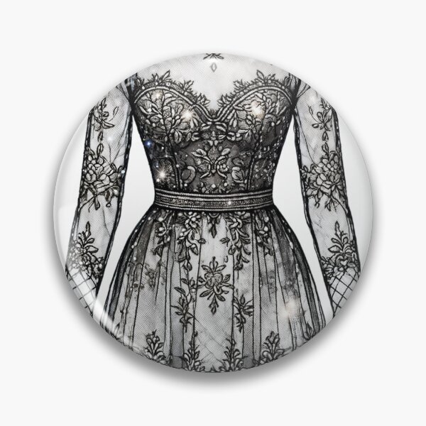 Item preview, Elegant Black Lace Dress with Floral Patterns on Transparent Fabric designed and sold by Creative88Art.