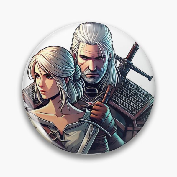 Item preview, Beautiful Ciri and Geralt with sword designed and sold by DuskTillDown.