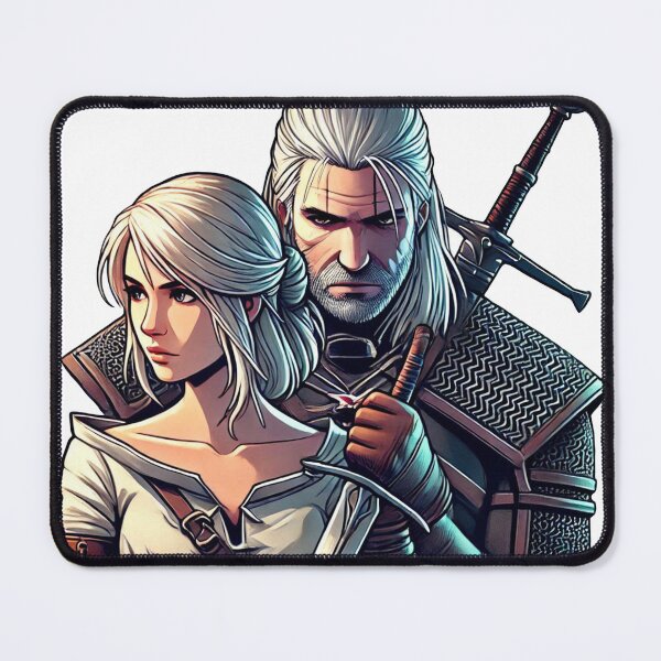 Item preview, Beautiful Ciri and Geralt with sword designed and sold by DuskTillDown.