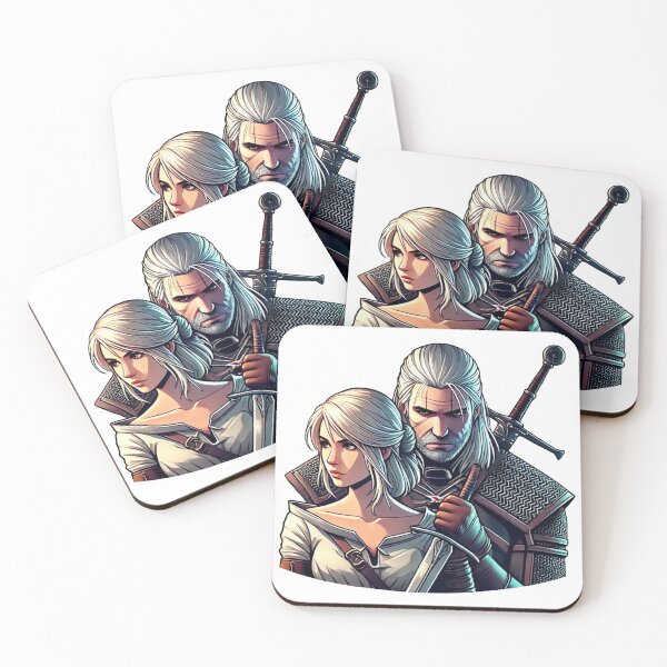 Item preview, Beautiful Ciri and Geralt with sword designed and sold by DuskTillDown.
