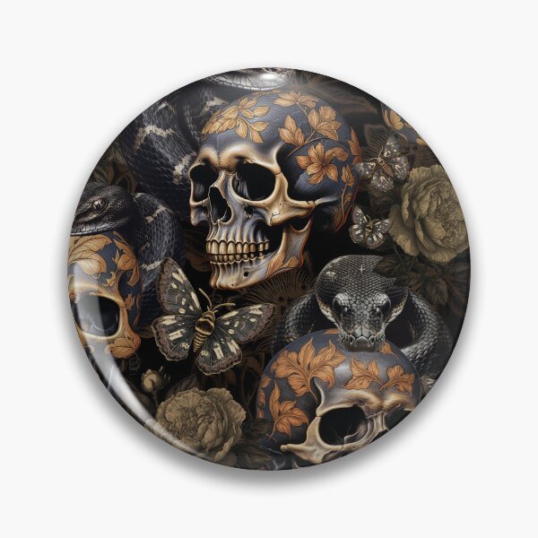 Item preview, Vintage Dark Academia Floral Skull And Snakes Nightgarden designed and sold by UtArt.