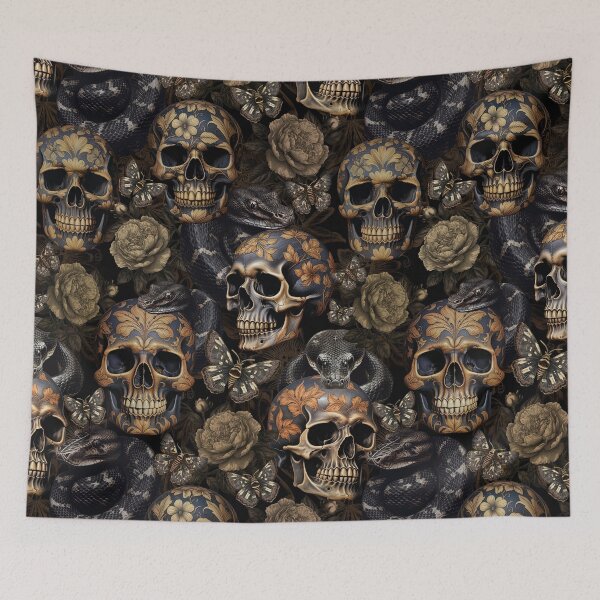 Item preview, Vintage Dark Academia Floral Skull And Snakes Nightgarden designed and sold by UtArt.