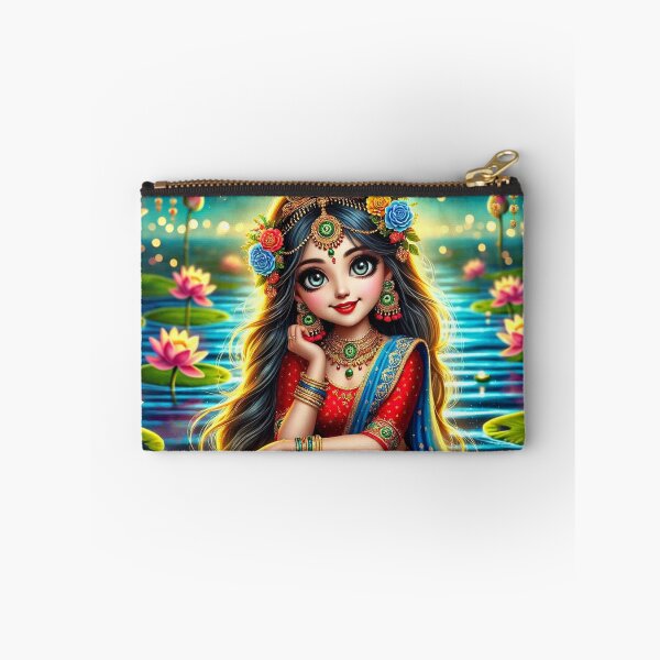 Item preview, Shrimati Radha Rani sitting on the banks of river Yamuna in Vrindavan designed and sold by VrindaArts.