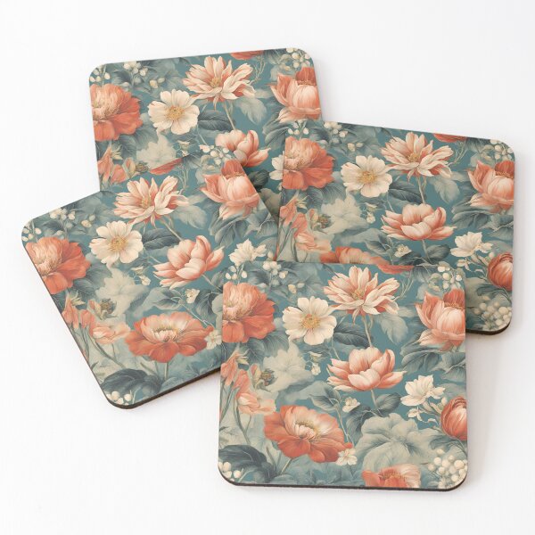 Item preview, Fantasy Vintage Wild Flowers Print Pink and Red Green Dreamy Romantic designed and sold by stxaris.