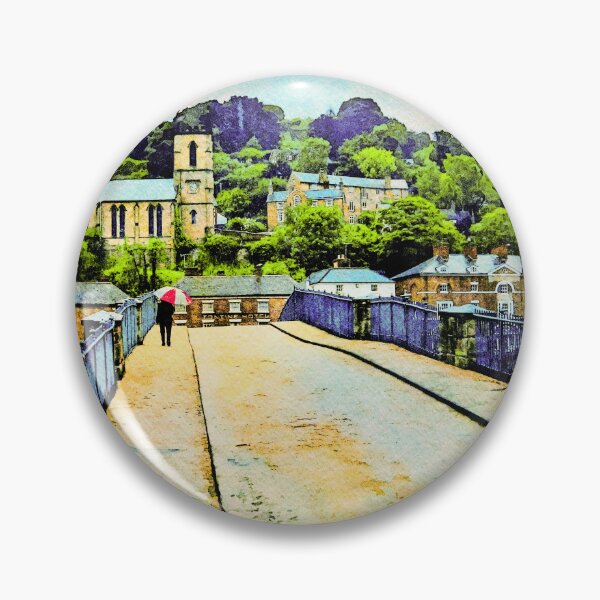 Item preview, Picturesque watercolor scene of Ironbridge in Shropshire, England designed and sold by GestaltImagery.