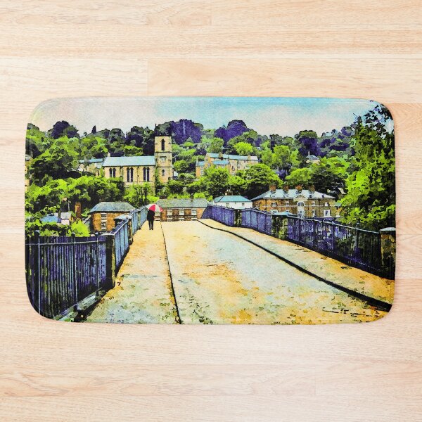 Item preview, Picturesque watercolor scene of Ironbridge in Shropshire, England designed and sold by GestaltImagery.