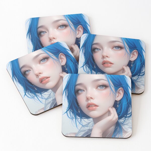 Item preview, Blue Girl Woman Textures Art Contemporary Design designed and sold by ART ATTACK ZONE.