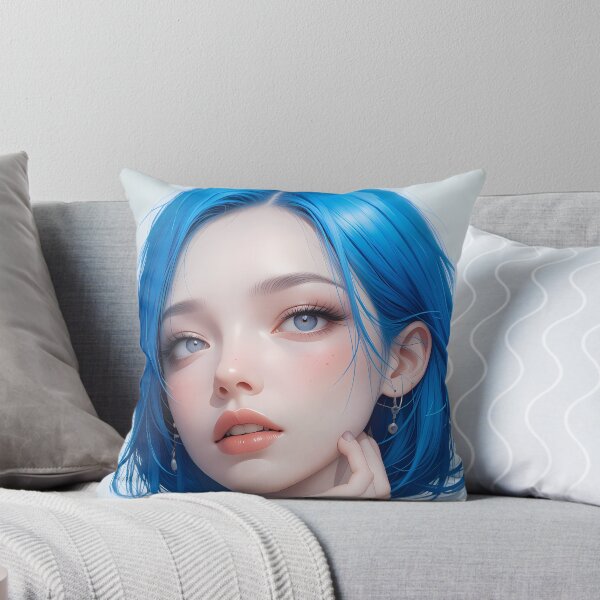 Item preview, Blue Girl Woman Textures Art Contemporary Design designed and sold by ART ATTACK ZONE.