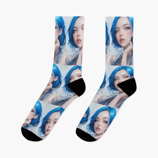 Item preview, Blue Girl Woman Textures Art Contemporary Design designed and sold by ART ATTACK ZONE.