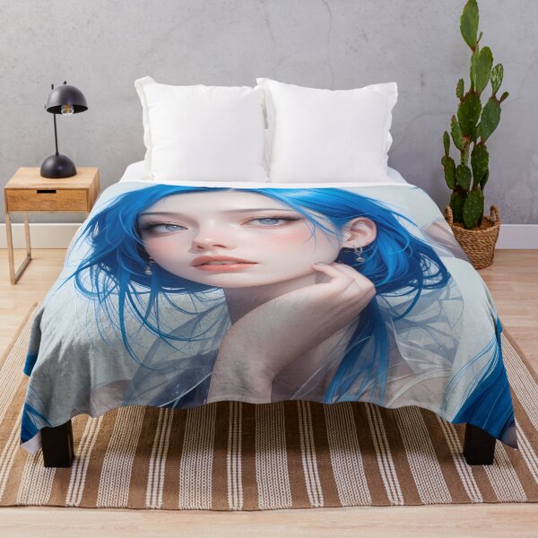 Item preview, Blue Girl Woman Textures Art Contemporary Design designed and sold by ART ATTACK ZONE.